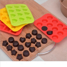Load image into Gallery viewer, Silicone Chocolate Mold Tray Creative Geometry Shaped Ice Cube Cake decoration Mold, Round, Square, Heart, Star
