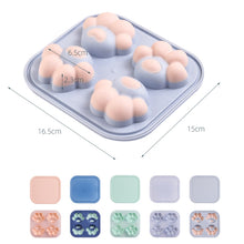 Load image into Gallery viewer, Household Cat Paw Shape Creative Silicone Ice Box Ice Cube Mold Ice Hockey DIY Food Supplement Box with Lid, Cat Paw Shape(Lilac Purple), Cat Paw Shape(Shrimp Red), Cat Paw Shape(Vegetation Green), Cat Paw Shape(Blue Green), Cat Paw Shape(Pink Purple)