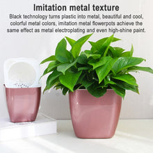 Load image into Gallery viewer, Imitation Metal Colorful Water Storage Plastic Flowerpot, G103 Extra Small, G105 Small Pot, G109 Medium Pot