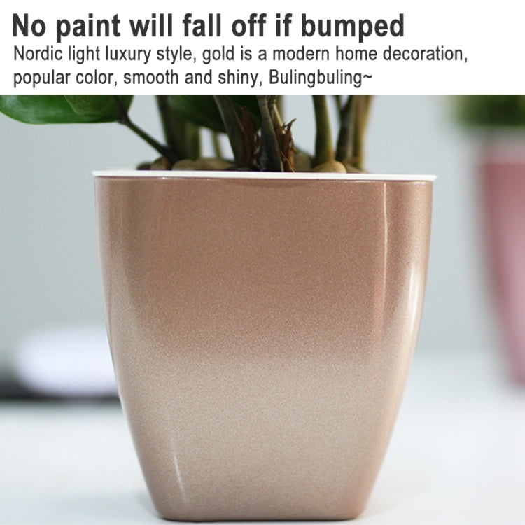Imitation Metal Colorful Water Storage Plastic Flowerpot, G103 Extra Small, G105 Small Pot, G109 Medium Pot