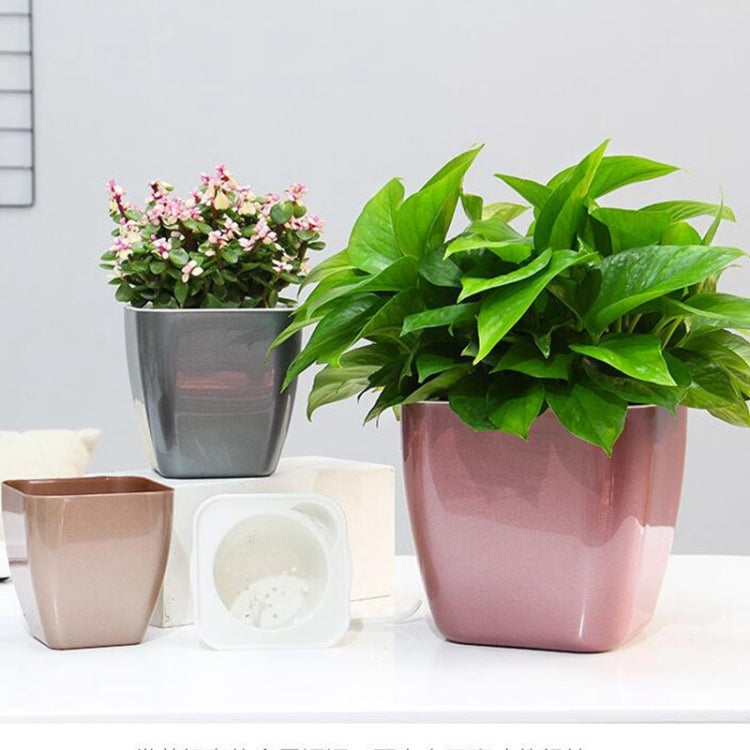 Imitation Metal Colorful Water Storage Plastic Flowerpot, G103 Extra Small, G105 Small Pot, G109 Medium Pot