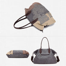 Load image into Gallery viewer, K1219 Large-Capacity Graffiti Canvas Bag Printing Single-Shoulder Messenger Bag, Red Wine, Blue, Light Brown