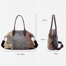 Load image into Gallery viewer, K1219 Large-Capacity Graffiti Canvas Bag Printing Single-Shoulder Messenger Bag, Red Wine, Blue, Light Brown