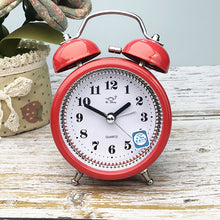 Load image into Gallery viewer, 3 Inch Metal Bell Alarm Clock With Night Light Student Bedside Fashion Clock, Red, Green, Blue, Pink, Orange