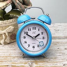 Load image into Gallery viewer, 3 Inch Metal Bell Alarm Clock With Night Light Student Bedside Fashion Clock, Red, Green, Blue, Pink, Orange