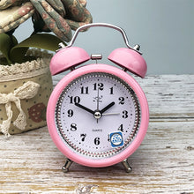 Load image into Gallery viewer, 3 Inch Metal Bell Alarm Clock With Night Light Student Bedside Fashion Clock, Red, Green, Blue, Pink, Orange
