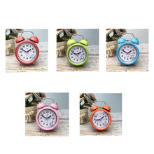 Load image into Gallery viewer, 3 Inch Metal Bell Alarm Clock With Night Light Student Bedside Fashion Clock, Red, Green, Blue, Pink, Orange