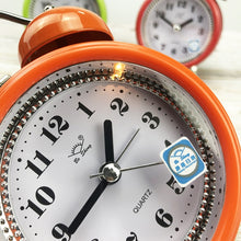 Load image into Gallery viewer, 3 Inch Metal Bell Alarm Clock With Night Light Student Bedside Fashion Clock, Red, Green, Blue, Pink, Orange