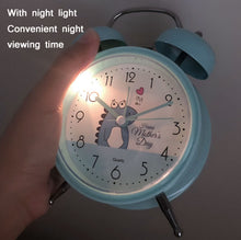 Load image into Gallery viewer, Student Cute Style Bell Alarm Clock Bedside Mute Clock With Light Specification：, Y33 3 Inch (Blue), Y33 3 Inch (Green), Y33 3 Inch (Pink), Y33 3 Inch (Beige), Y34 3 Inch (Blue), Y34 3 Inch (Green), Y34 3 Inch (Pink), Y34 3 Inch (Beige), Y35 4 Inch (Bl...