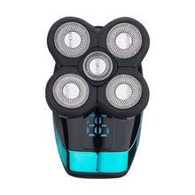 Load image into Gallery viewer, Electric Shaver Rechargeable Razor Intelligent Digital Display Bald Hair Clipper,Style:, Blue, With Nasal Hair Apparatus, Nasal Hair Apparatus&amp;Washing Face Brush, Blue + Full Set