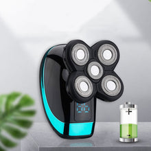 Load image into Gallery viewer, Electric Shaver Rechargeable Razor Intelligent Digital Display Bald Hair Clipper,Style:, Blue, With Nasal Hair Apparatus, Nasal Hair Apparatus&amp;Washing Face Brush, Blue + Full Set