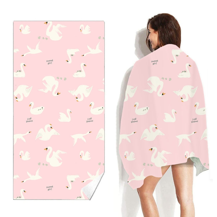 Double-Faced Velvet Quick-Drying Beach Towel Printed Microfiber Beach Swimming Towel, Size: