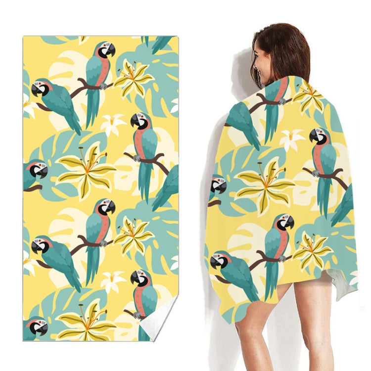 Double-Faced Velvet Quick-Drying Beach Towel Printed Microfiber Beach Swimming Towel, Size: