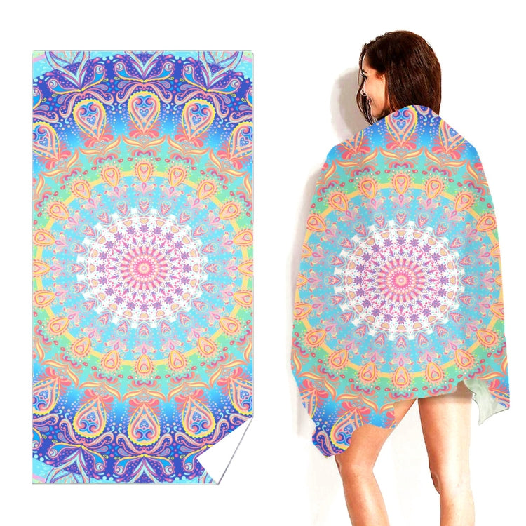 Double-Faced Velvet Quick-Drying Beach Towel Printed Microfiber Beach Swimming Towel, Size: