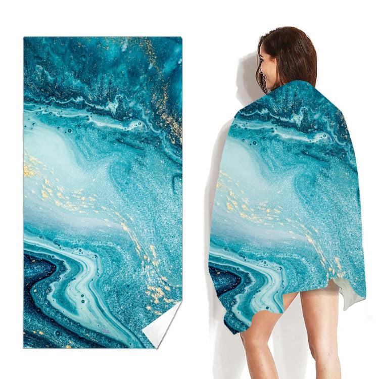 Double-Faced Velvet Quick-Drying Beach Towel Printed Microfiber Beach Swimming Towel, Size: