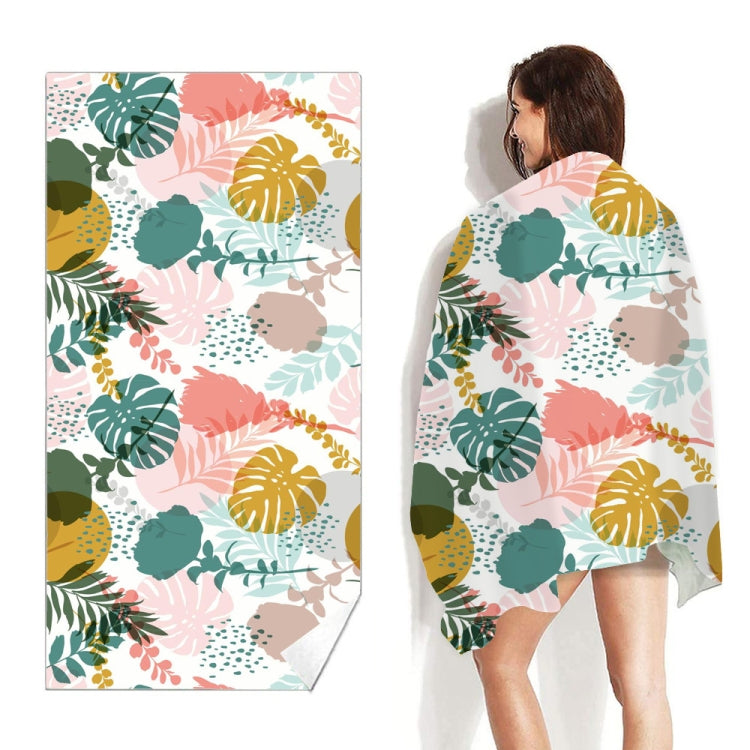 Double-Faced Velvet Quick-Drying Beach Towel Printed Microfiber Beach Swimming Towel, Size: