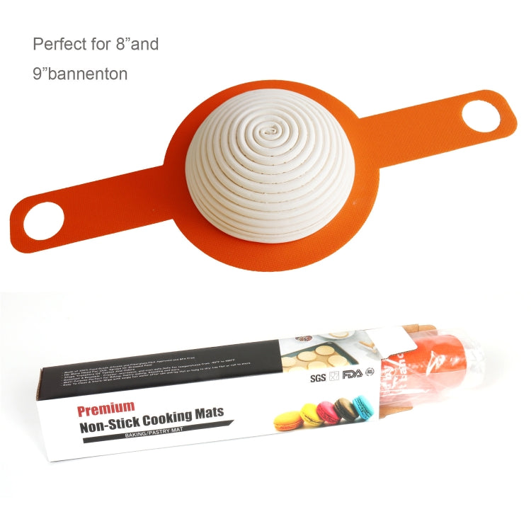 Oven Accessories Bread Dough Transfer Baking Mat Long Handle Extraction Mat, Brown, Orange