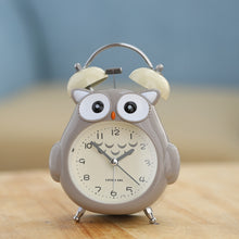 Load image into Gallery viewer, 3 Inch Children Cartoon Owl Luminous Silent Bedside Snooze Small Alarm Clock, Pink, Gray, Light Blue, Ink Green