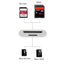 Load image into Gallery viewer, 8 Pin to SD / TF Card Reader 2 in 1 Adapter For iPhone / iPad, Cable Length: 9.7cm, SD + TF Slots