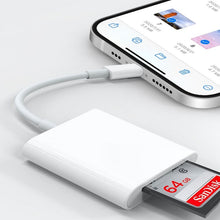 Load image into Gallery viewer, 8 Pin to SD / TF Card Reader 2 in 1 Adapter For iPhone / iPad, Cable Length: 9.7cm, SD + TF Slots