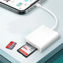 Load image into Gallery viewer, 8 Pin to SD / TF Card Reader 2 in 1 Adapter For iPhone / iPad, Cable Length: 9.7cm, SD + TF Slots
