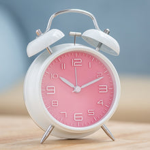 Load image into Gallery viewer, 4 Inch Bedroom Bedside Stereo Digital Silent Alarm Clock With Light, White Shell Pink Surface, White Shell Blue Surface, White Shell Green Surface, White Shell Red Surface, White Shell White Surface, 4 inch convex powder shell, Blue Shell  Blue Surface...