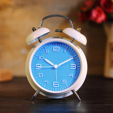 Load image into Gallery viewer, 4 Inch Bedroom Bedside Stereo Digital Silent Alarm Clock With Light, White Shell Pink Surface, White Shell Blue Surface, White Shell Green Surface, White Shell Red Surface, White Shell White Surface, 4 inch convex powder shell, Blue Shell  Blue Surface...