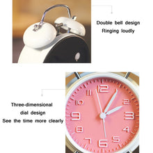 Load image into Gallery viewer, 4 Inch Bedroom Bedside Stereo Digital Silent Alarm Clock With Light, White Shell Pink Surface, White Shell Blue Surface, White Shell Green Surface, White Shell Red Surface, White Shell White Surface, 4 inch convex powder shell, Blue Shell  Blue Surface...