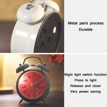 Load image into Gallery viewer, 4 Inch Bedroom Bedside Stereo Digital Silent Alarm Clock With Light, White Shell Pink Surface, White Shell Blue Surface, White Shell Green Surface, White Shell Red Surface, White Shell White Surface, 4 inch convex powder shell, Blue Shell  Blue Surface...