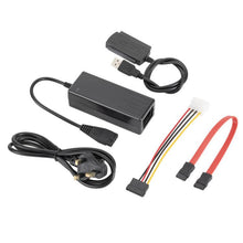 Load image into Gallery viewer, YP009 Three-Purpose USB to IDE/SATA Easy Drive Cable Hard Disk Drive Data Cable with Power Supply, US Plug Set, EU Plug Set, UK Plug Set