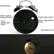 Load image into Gallery viewer, Metal Quality Mute Luminous Alarm Clock Classic Double Bell Clock