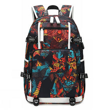 Load image into Gallery viewer, 6101-4 Thermal Transfer Casual Backpack Simple Student Schoolbag, Printed Red, Printed Blue, Printed Yellow, Printed Gray, Star Blue, Star Purple, Triangular Blue, Triangle Yellow, Yellow Leather