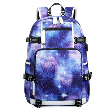 Load image into Gallery viewer, 6101-4 Thermal Transfer Casual Backpack Simple Student Schoolbag, Printed Red, Printed Blue, Printed Yellow, Printed Gray, Star Blue, Star Purple, Triangular Blue, Triangle Yellow, Yellow Leather