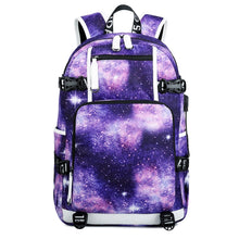 Load image into Gallery viewer, 6101-4 Thermal Transfer Casual Backpack Simple Student Schoolbag, Printed Red, Printed Blue, Printed Yellow, Printed Gray, Star Blue, Star Purple, Triangular Blue, Triangle Yellow, Yellow Leather