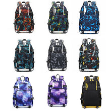 Load image into Gallery viewer, 6101-4 Thermal Transfer Casual Backpack Simple Student Schoolbag, Printed Red, Printed Blue, Printed Yellow, Printed Gray, Star Blue, Star Purple, Triangular Blue, Triangle Yellow, Yellow Leather