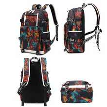 Load image into Gallery viewer, 6101-4 Thermal Transfer Casual Backpack Simple Student Schoolbag, Printed Red, Printed Blue, Printed Yellow, Printed Gray, Star Blue, Star Purple, Triangular Blue, Triangle Yellow, Yellow Leather