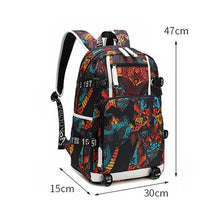 Load image into Gallery viewer, 6101-4 Thermal Transfer Casual Backpack Simple Student Schoolbag, Printed Red, Printed Blue, Printed Yellow, Printed Gray, Star Blue, Star Purple, Triangular Blue, Triangle Yellow, Yellow Leather