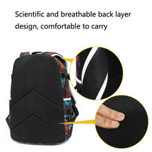 Load image into Gallery viewer, 6101-4 Thermal Transfer Casual Backpack Simple Student Schoolbag, Printed Red, Printed Blue, Printed Yellow, Printed Gray, Star Blue, Star Purple, Triangular Blue, Triangle Yellow, Yellow Leather