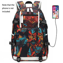 Load image into Gallery viewer, 6101-4 Thermal Transfer Casual Backpack Simple Student Schoolbag, Printed Red, Printed Blue, Printed Yellow, Printed Gray, Star Blue, Star Purple, Triangular Blue, Triangle Yellow, Yellow Leather