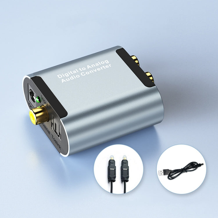HW-25DA R/L Digital To Analog Audio Converter With 3.5mm Jack SPDIF Audio Decoder with, Fiber Optic+USB Cable, SPDIF+USB Cable
