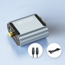 Load image into Gallery viewer, HW-25DA R/L Digital To Analog Audio Converter With 3.5mm Jack SPDIF Audio Decoder with, Fiber Optic+USB Cable, SPDIF+USB Cable