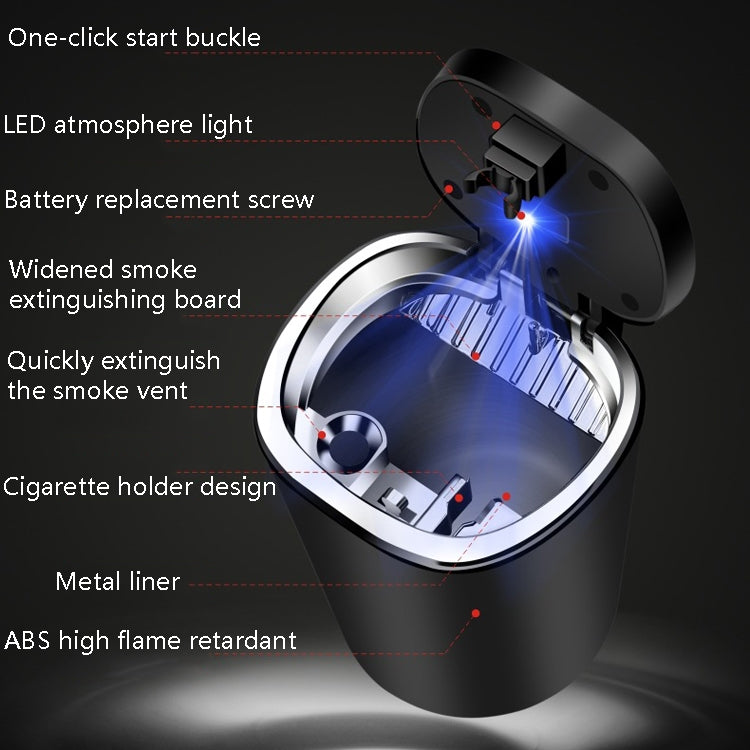 2 PCS  Car Ashtray With Cover Hanging Invisible With LED Light Car Ashtray, 2 PCS Car Ashtray