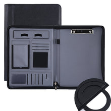 Load image into Gallery viewer, KC601 A4 Multifunctional Portable Folder Business Zipper Bag Leather Folder, Style:, No Chargeable No Calculator No Memo Pad (Black), No Chargeable No Calculator No Memo Pad (Dark Blue), No Chargeable No Calculator No Memo Pad (Gray)                   ...