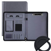 Load image into Gallery viewer, KC601 A4 Multifunctional Portable Folder Business Zipper Bag Leather Folder, Style:, No Chargeable No Calculator No Memo Pad (Black), No Chargeable No Calculator No Memo Pad (Dark Blue), No Chargeable No Calculator No Memo Pad (Gray)                   ...