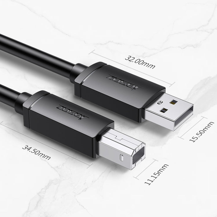 3 PCS Jasoz USB Printing Data Cable Oxygen-Free Copper Core, Cable Length:, 0.5m, 1m, 1.5m, 2m, 3m, 5m, 8m, 10m