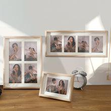 Load image into Gallery viewer, Wooden Wall-Mounted Pendulum Dual-Purpose Combination Photo Frame Style：, 8 inch, Two Frame, Three Frame, Four Frame Horizontal, Four Frame Vertical