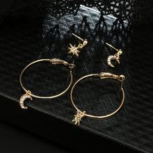 Load image into Gallery viewer, Ladies Crystal Earrings Stars The Moon Ear Ring Suit