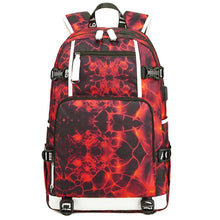 Load image into Gallery viewer, 6101-5 Printed Backpack Large Capacity Computer Backpack Waterproof Student School Bag, Print Color, Geometric Red, Geometric Blue, Geometric Black, Black Skin