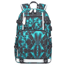 Load image into Gallery viewer, 6101-5 Printed Backpack Large Capacity Computer Backpack Waterproof Student School Bag, Print Color, Geometric Red, Geometric Blue, Geometric Black, Black Skin