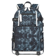 Load image into Gallery viewer, 6101-5 Printed Backpack Large Capacity Computer Backpack Waterproof Student School Bag, Print Color, Geometric Red, Geometric Blue, Geometric Black, Black Skin